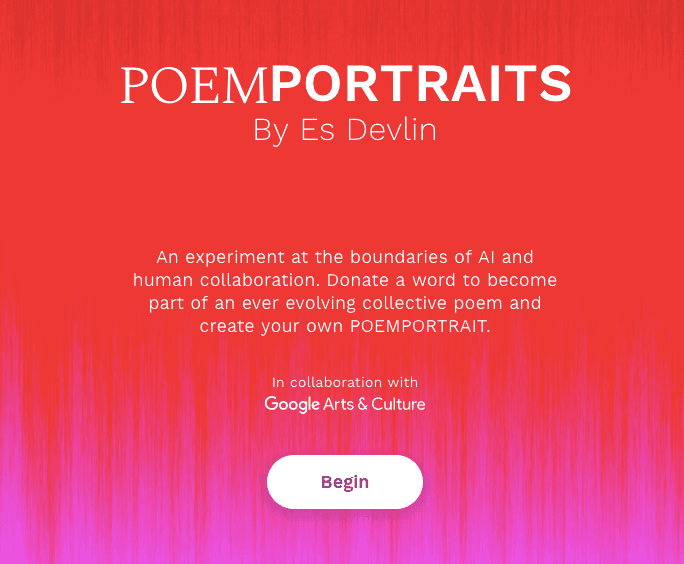 Google Arts & Culture - Poem Portraits