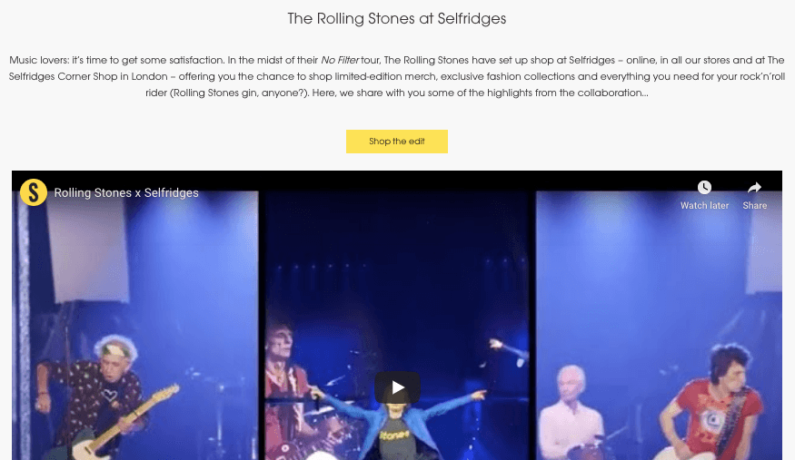 Selfridges — Rolling Stones